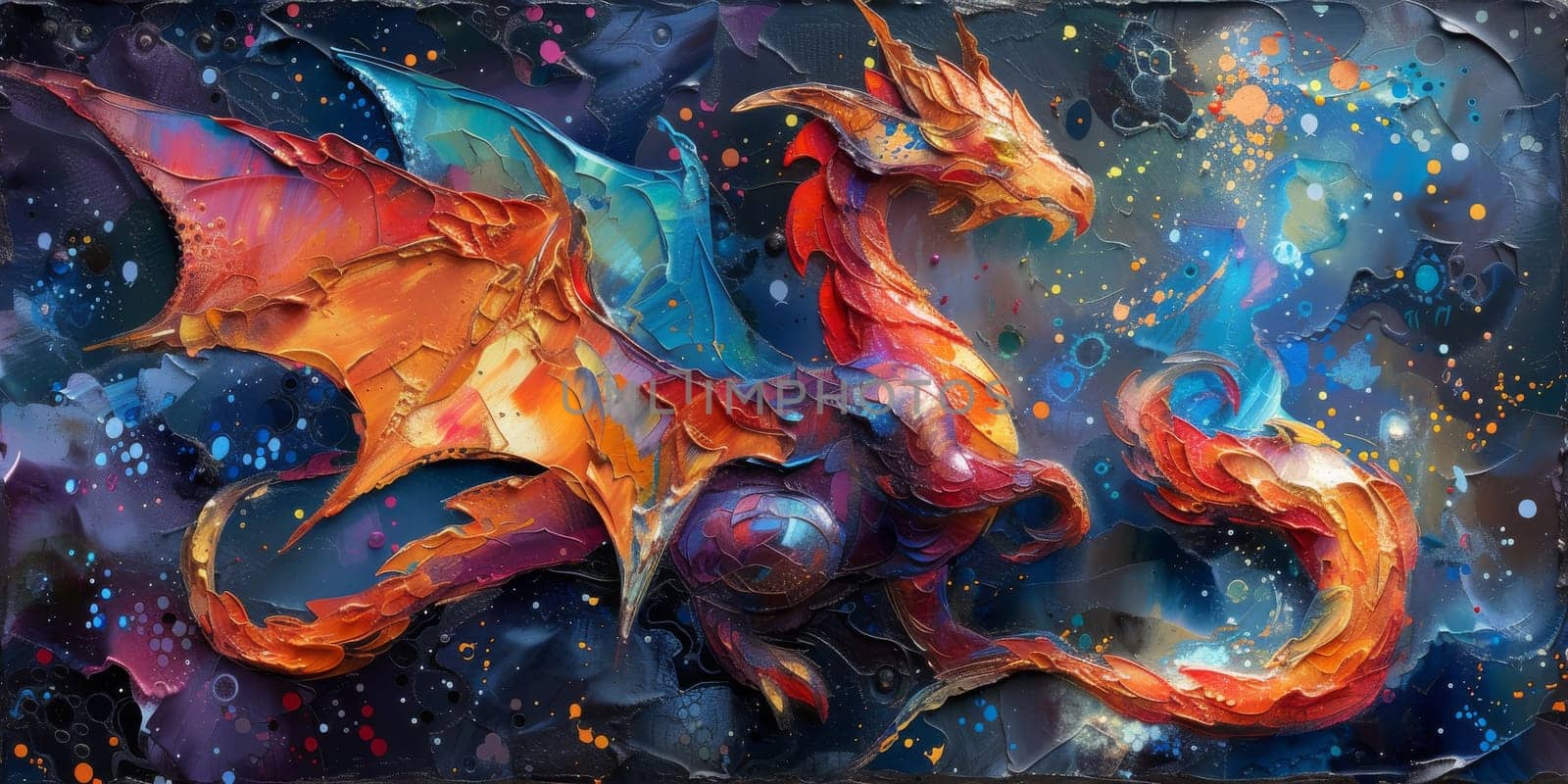 Chinese New Year dragon watercolor background