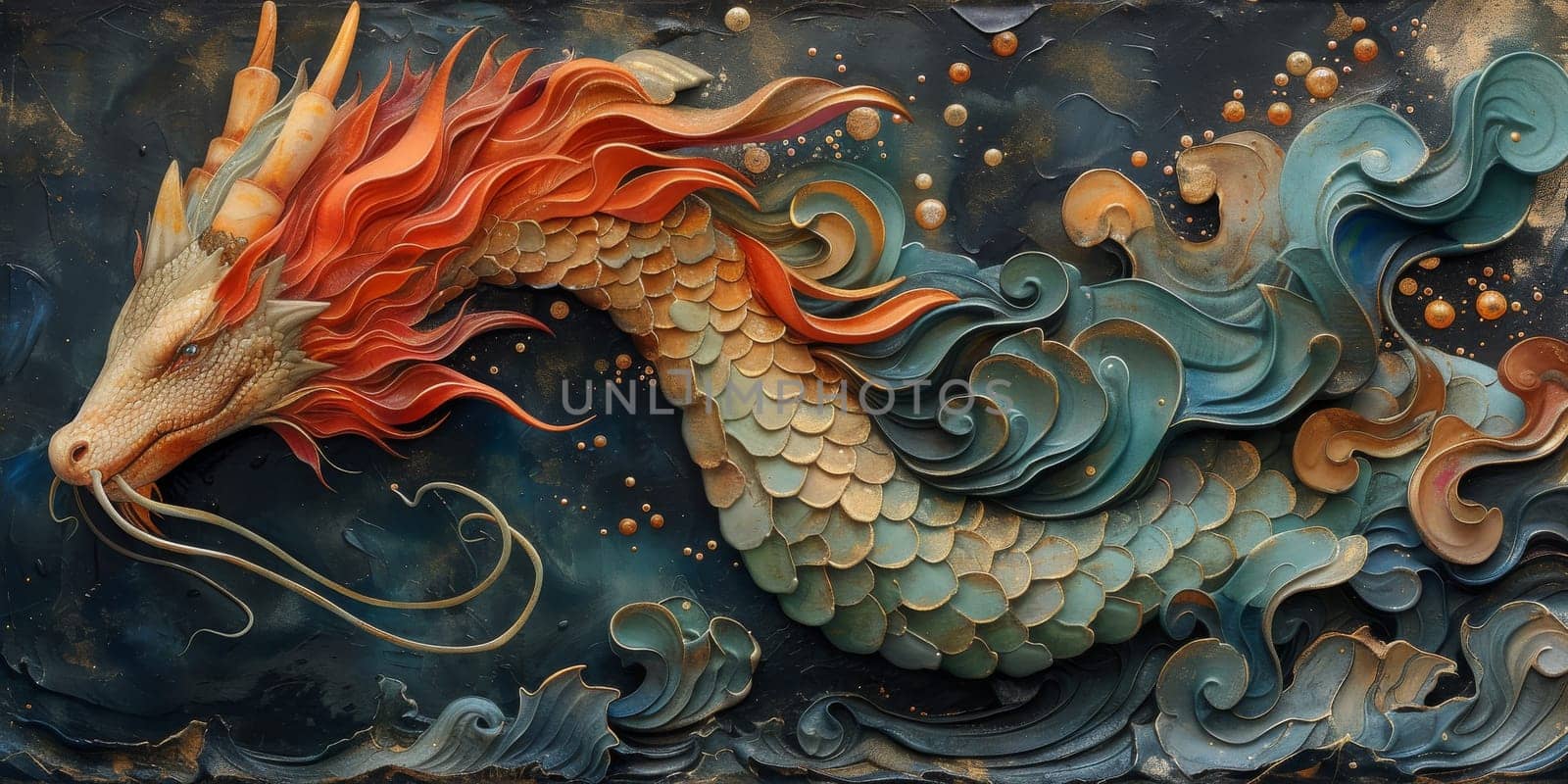 Chinese New Year dragon watercolor background. by Benzoix