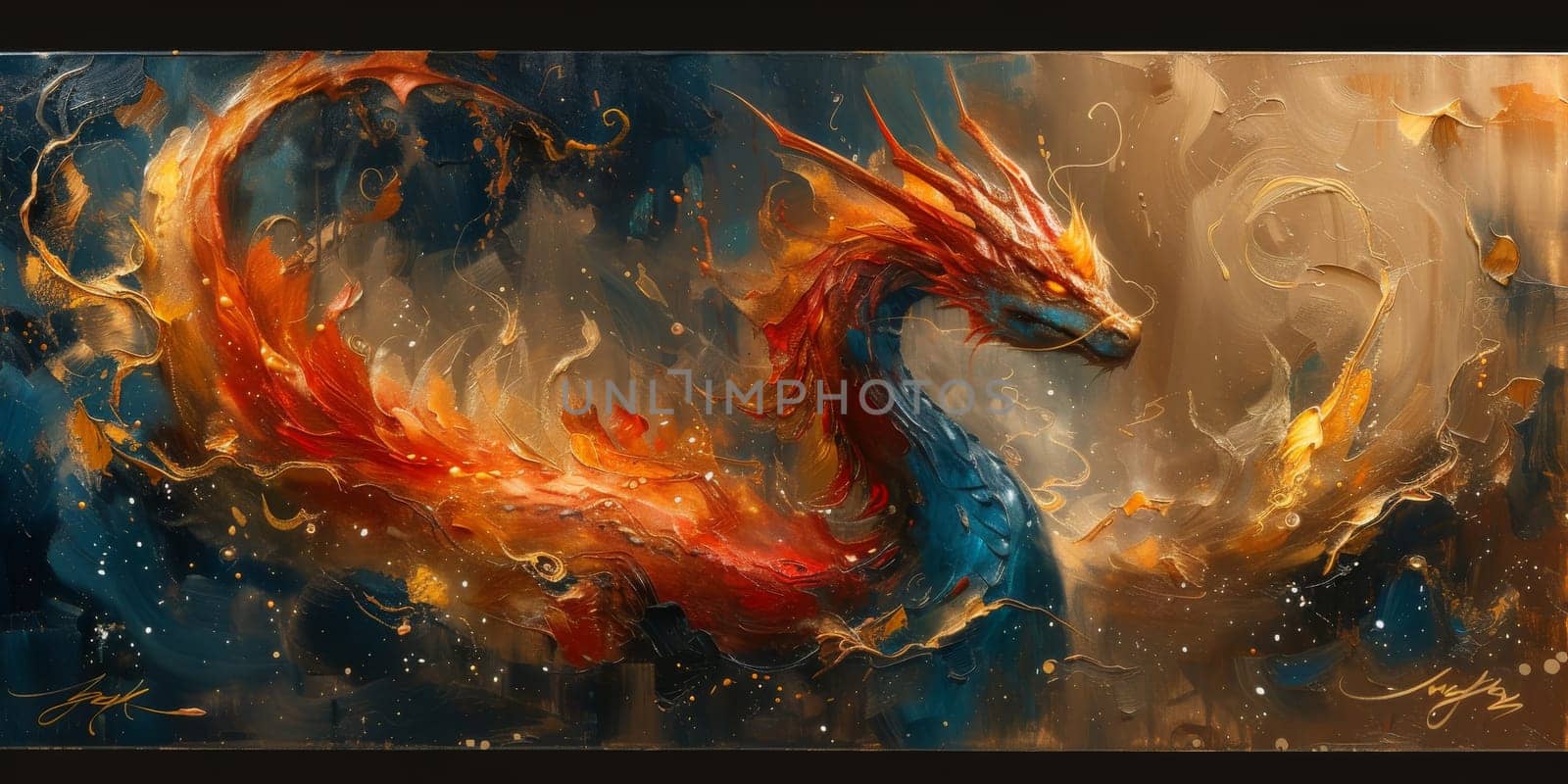 Chinese New Year dragon watercolor background. by Benzoix