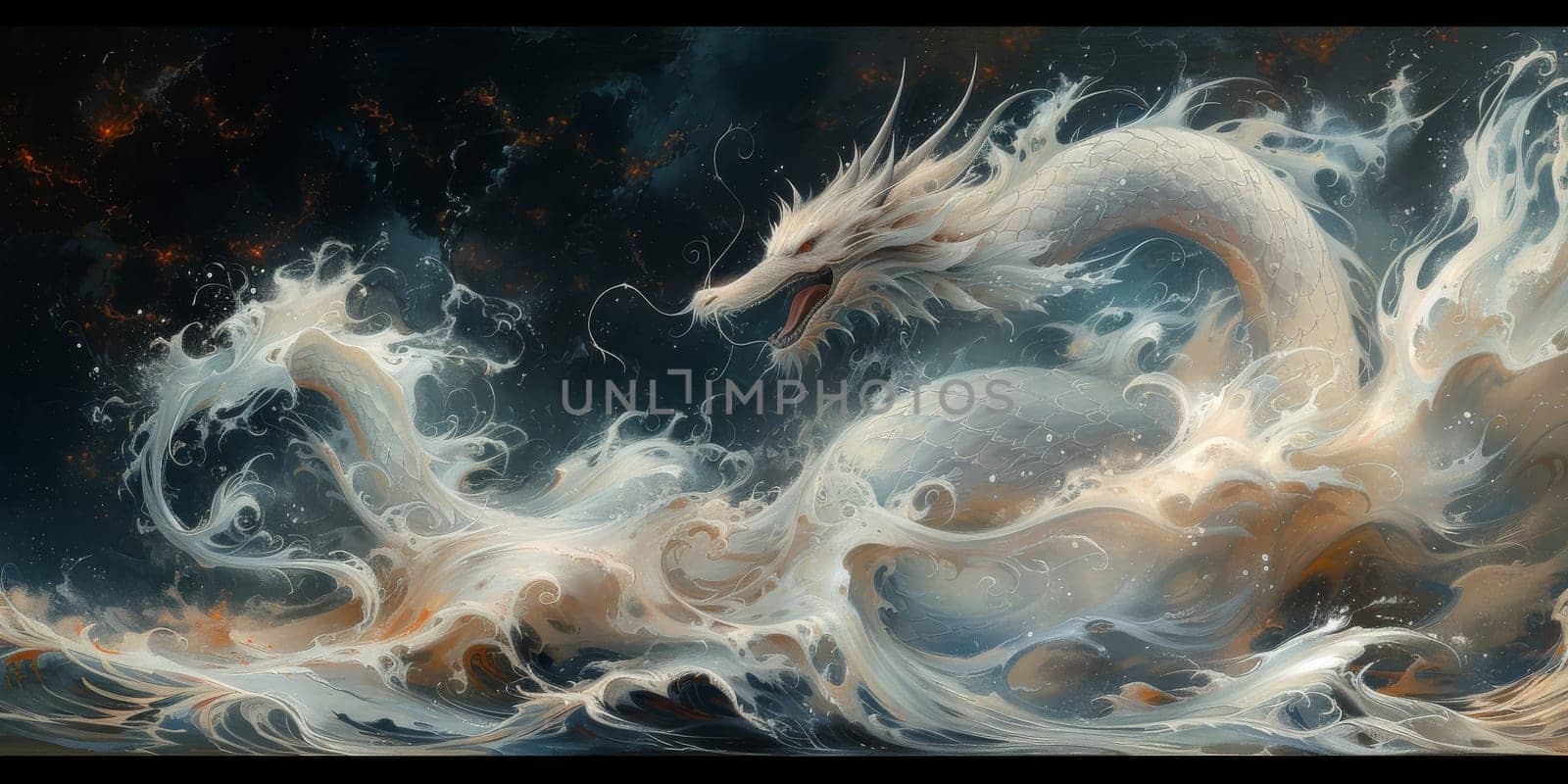 Chinese New Year dragon watercolor background. by Benzoix