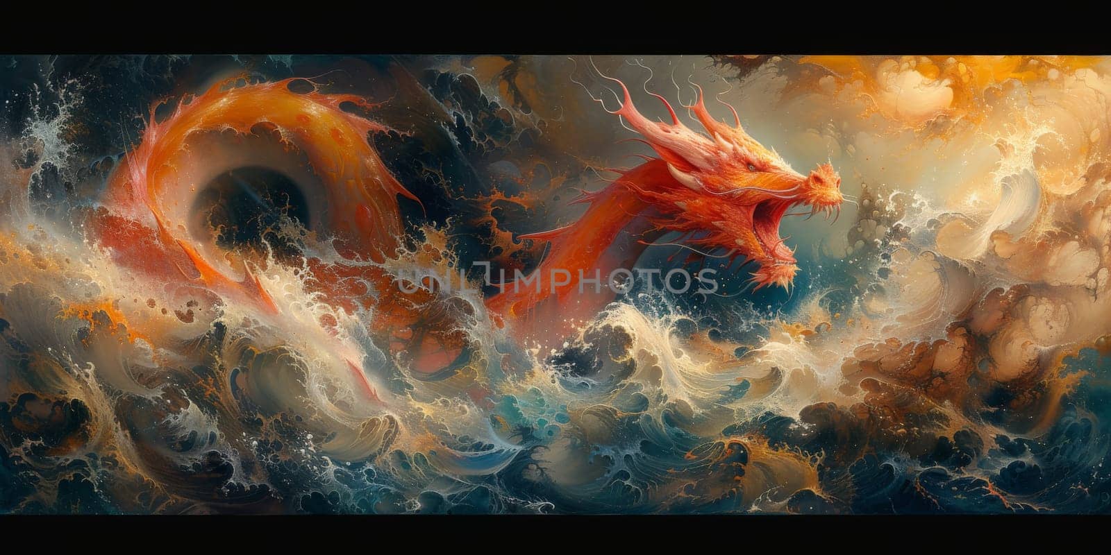 Chinese New Year dragon watercolor background. by Benzoix