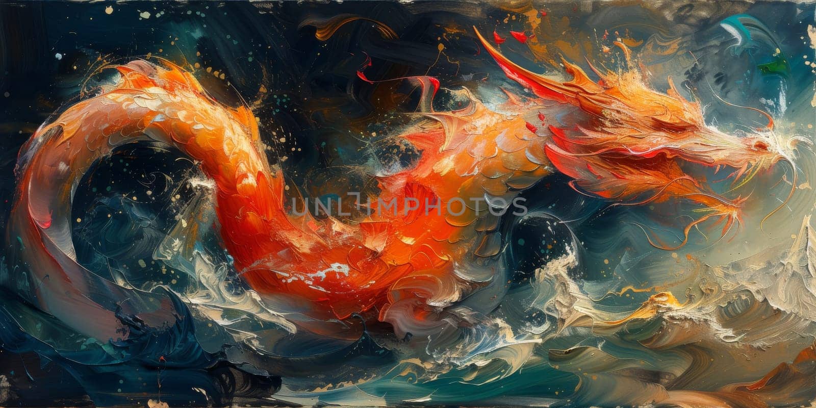 Chinese New Year dragon watercolor background. by Benzoix