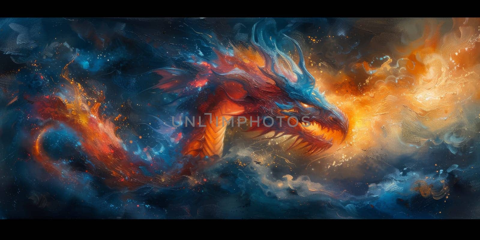 Chinese New Year dragon watercolor background. by Benzoix