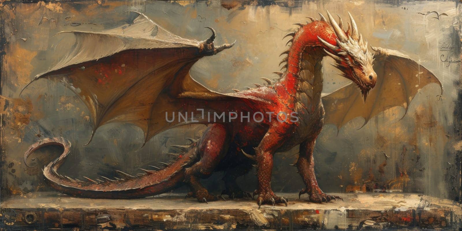 Chinese New Year dragon watercolor background