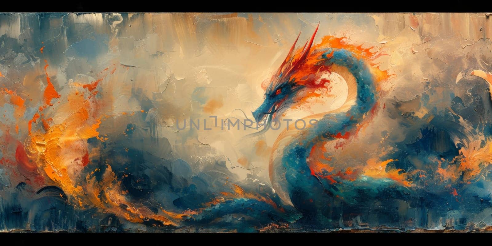 Chinese New Year dragon watercolor background. by Benzoix