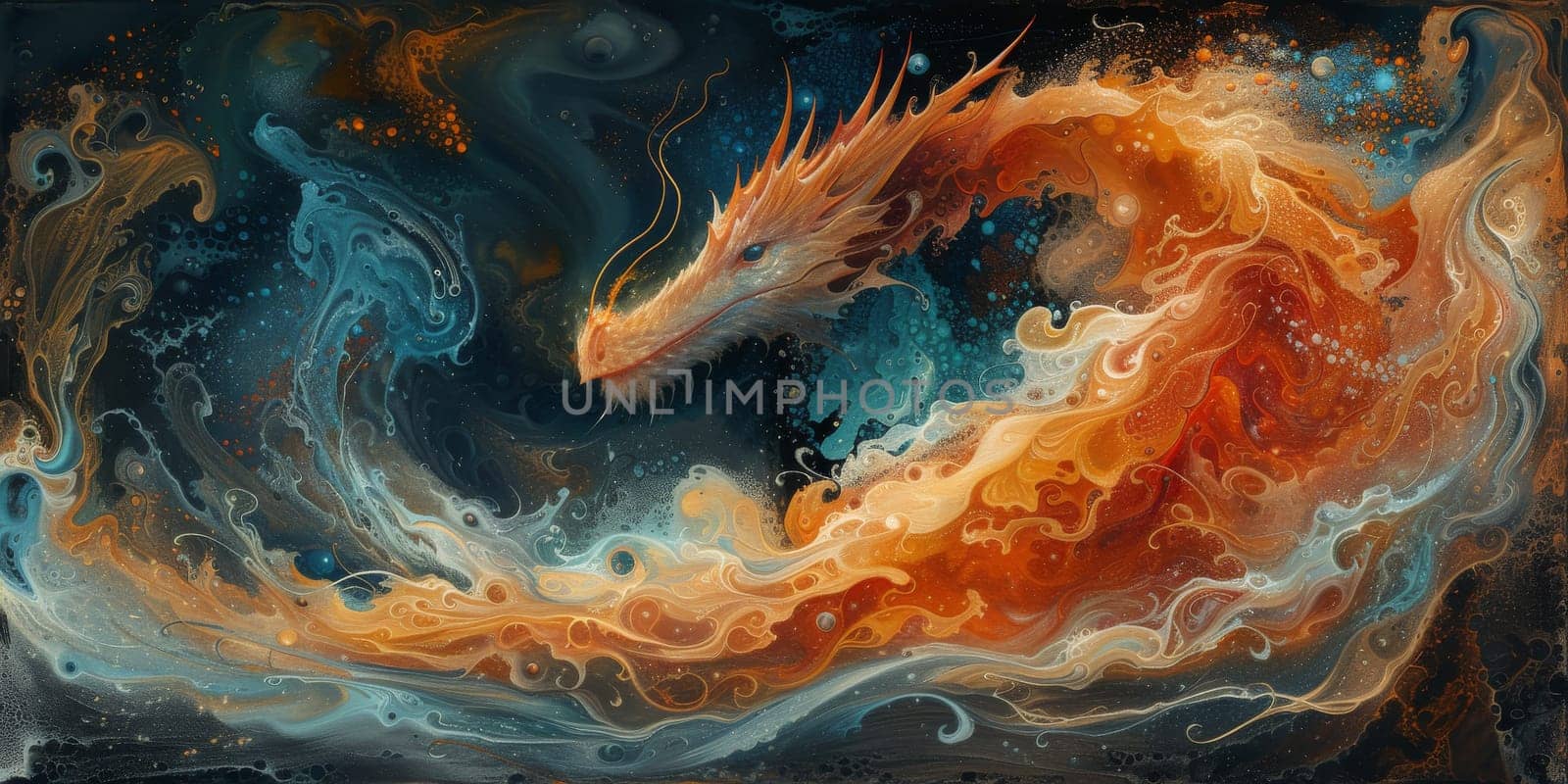 Chinese New Year dragon watercolor background. by Benzoix