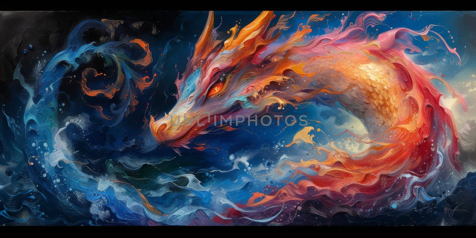 Chinese New Year dragon watercolor background. by Benzoix