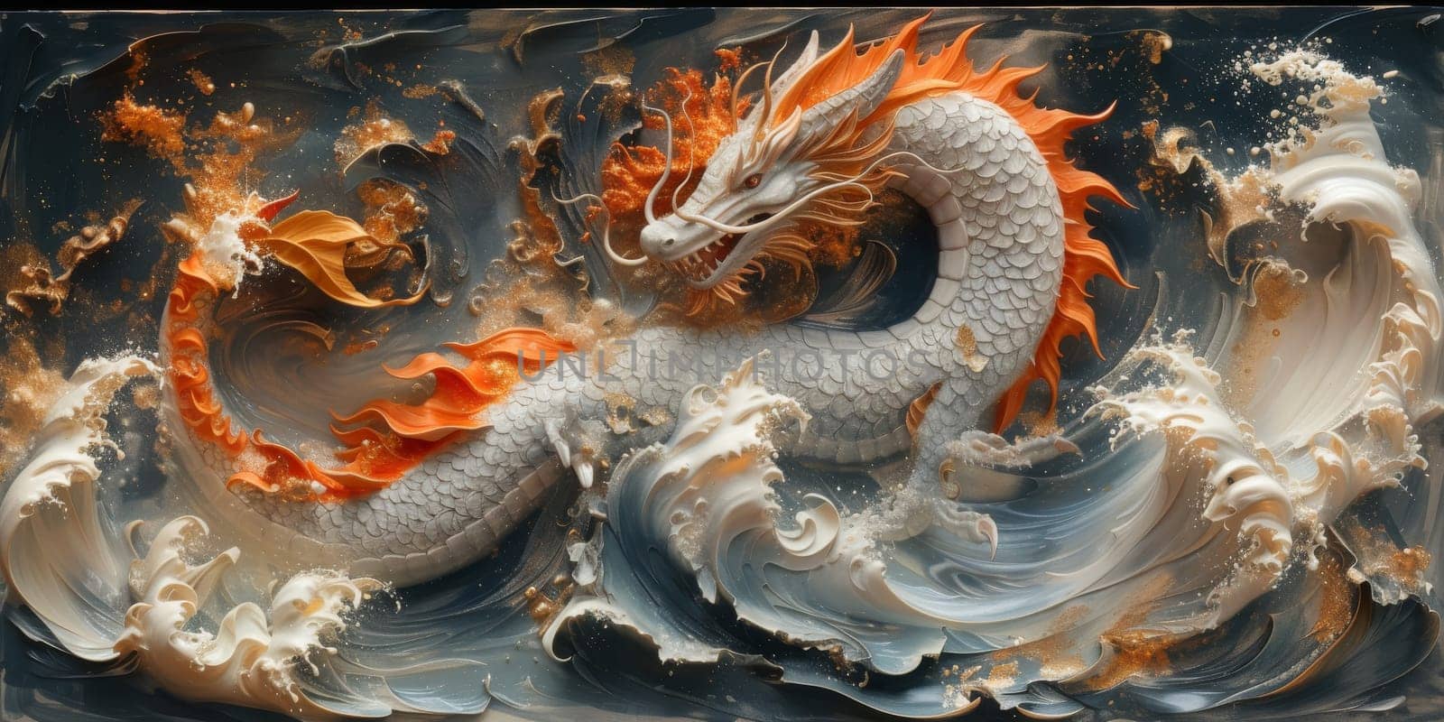 Chinese New Year dragon watercolor background. by Benzoix