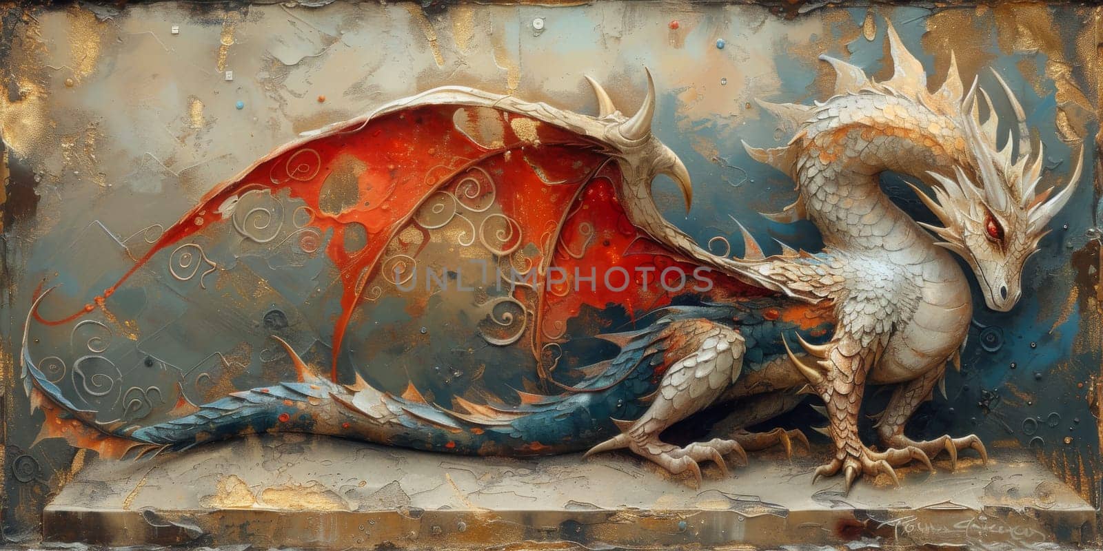 Chinese New Year dragon watercolor background. by Benzoix