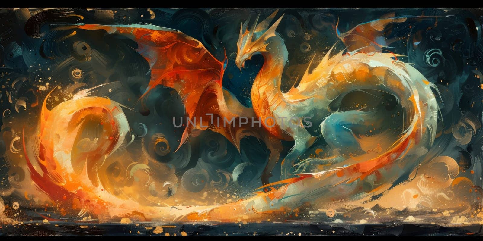 Chinese New Year dragon watercolor background. by Benzoix