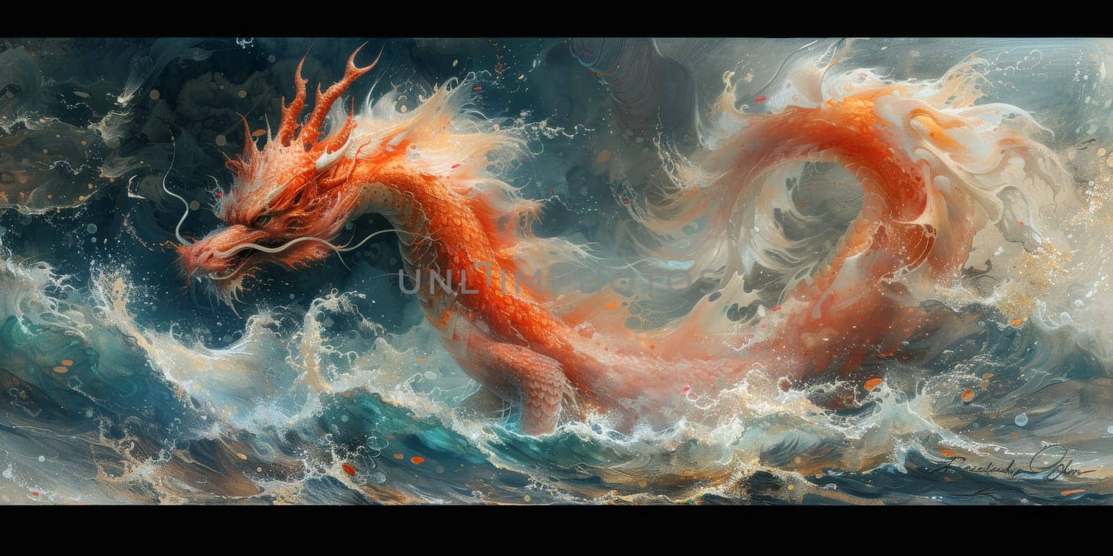 Chinese New Year dragon watercolor background. by Benzoix