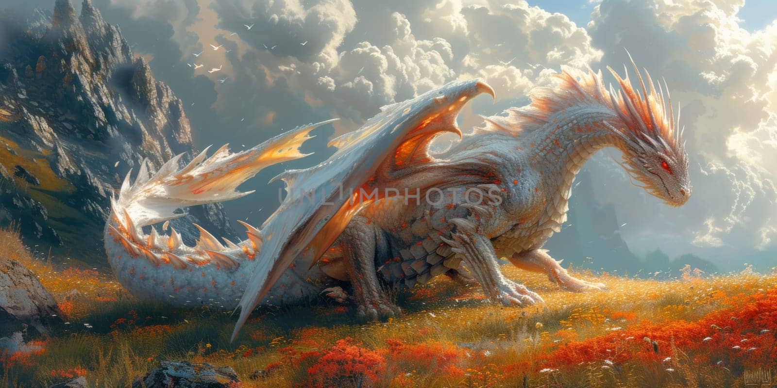 Chinese New Year dragon watercolor background. by Benzoix