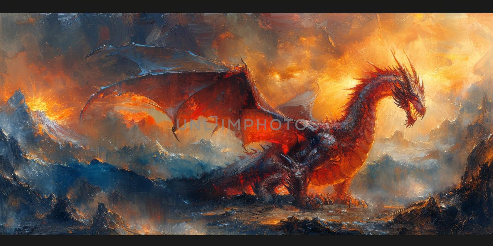 Chinese New Year dragon watercolor background. by Benzoix