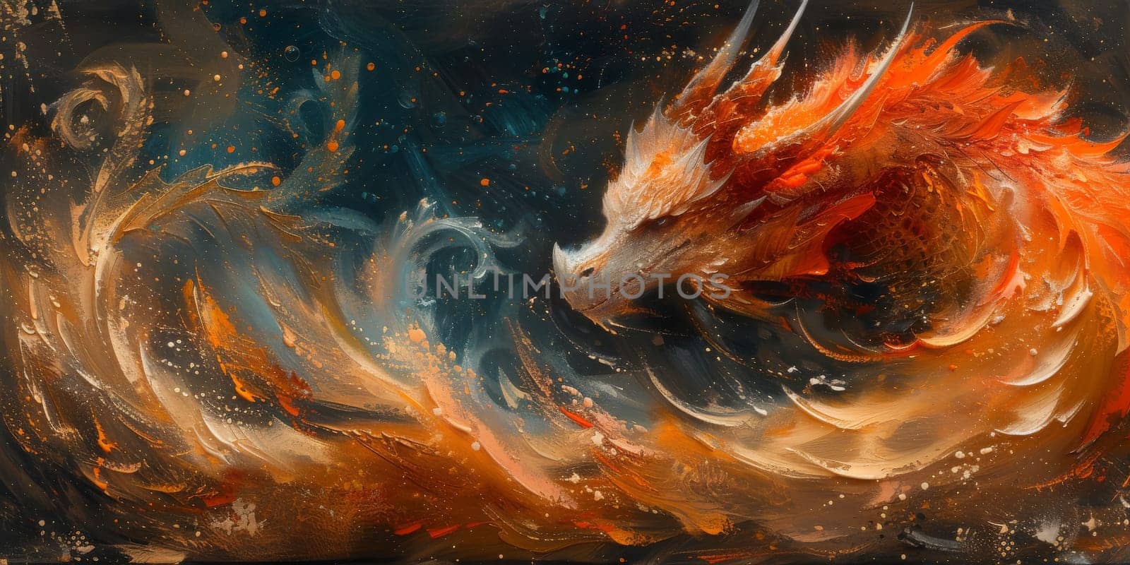 Chinese New Year dragon watercolor background