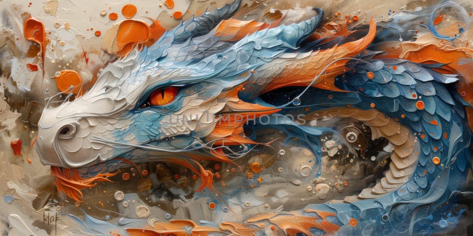 Chinese New Year dragon watercolor background. by Benzoix