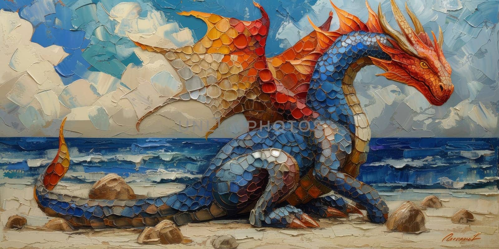 Chinese New Year dragon watercolor background. by Benzoix