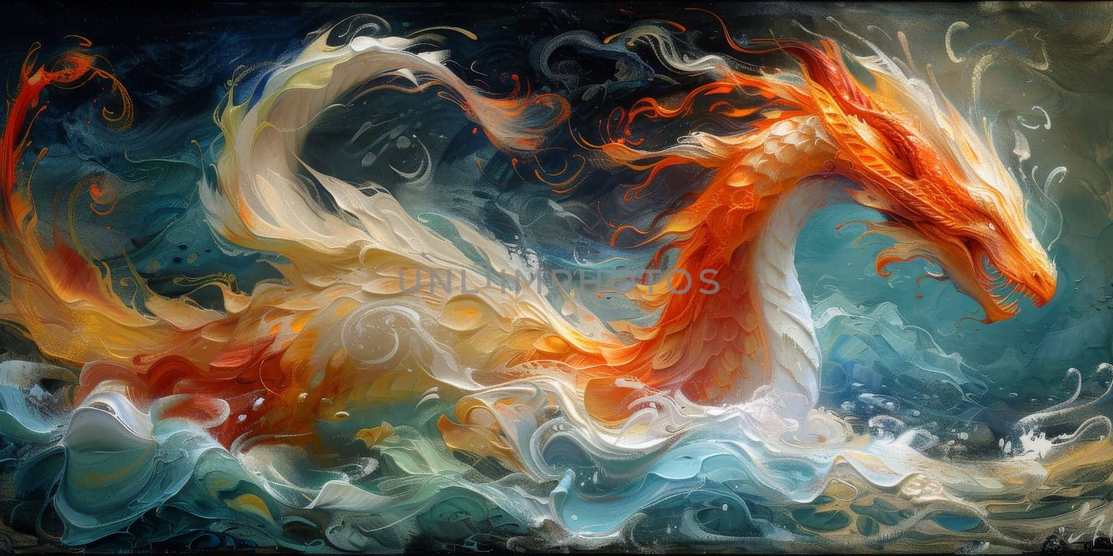 Chinese New Year dragon watercolor background