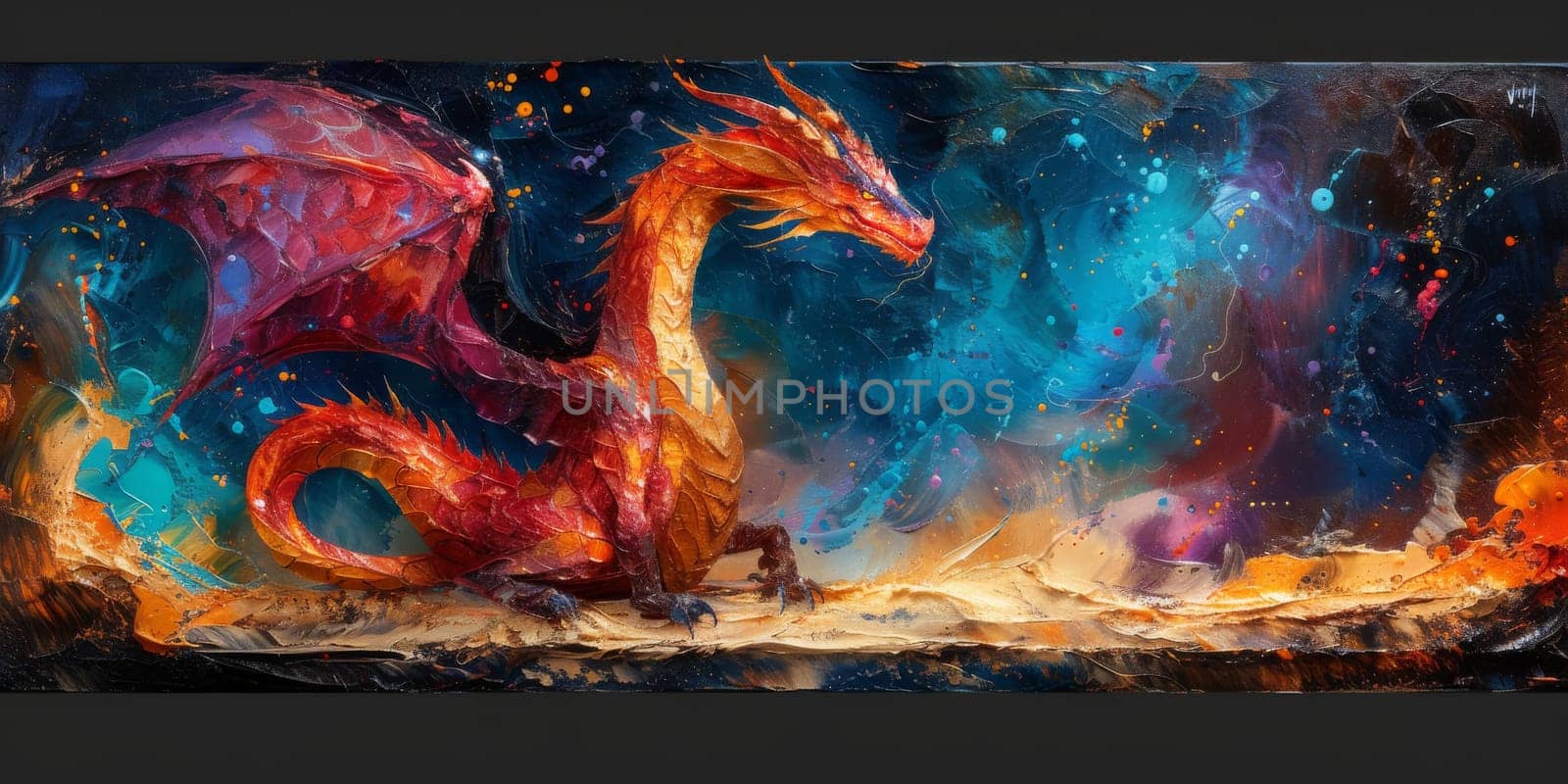 Chinese New Year dragon watercolor background. by Benzoix