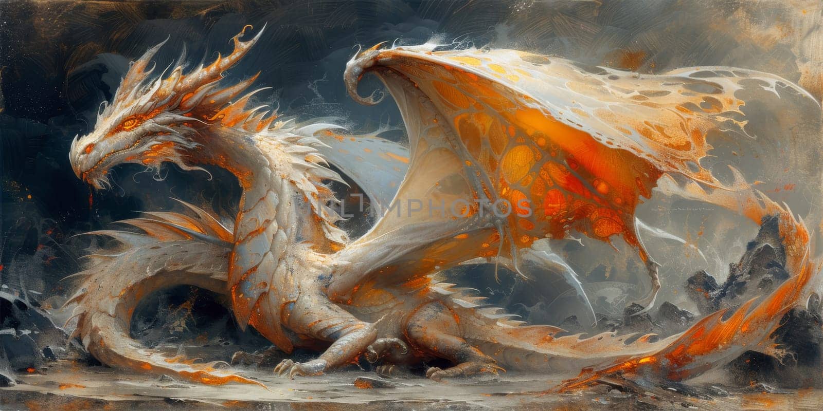 Chinese New Year dragon watercolor background. by Benzoix