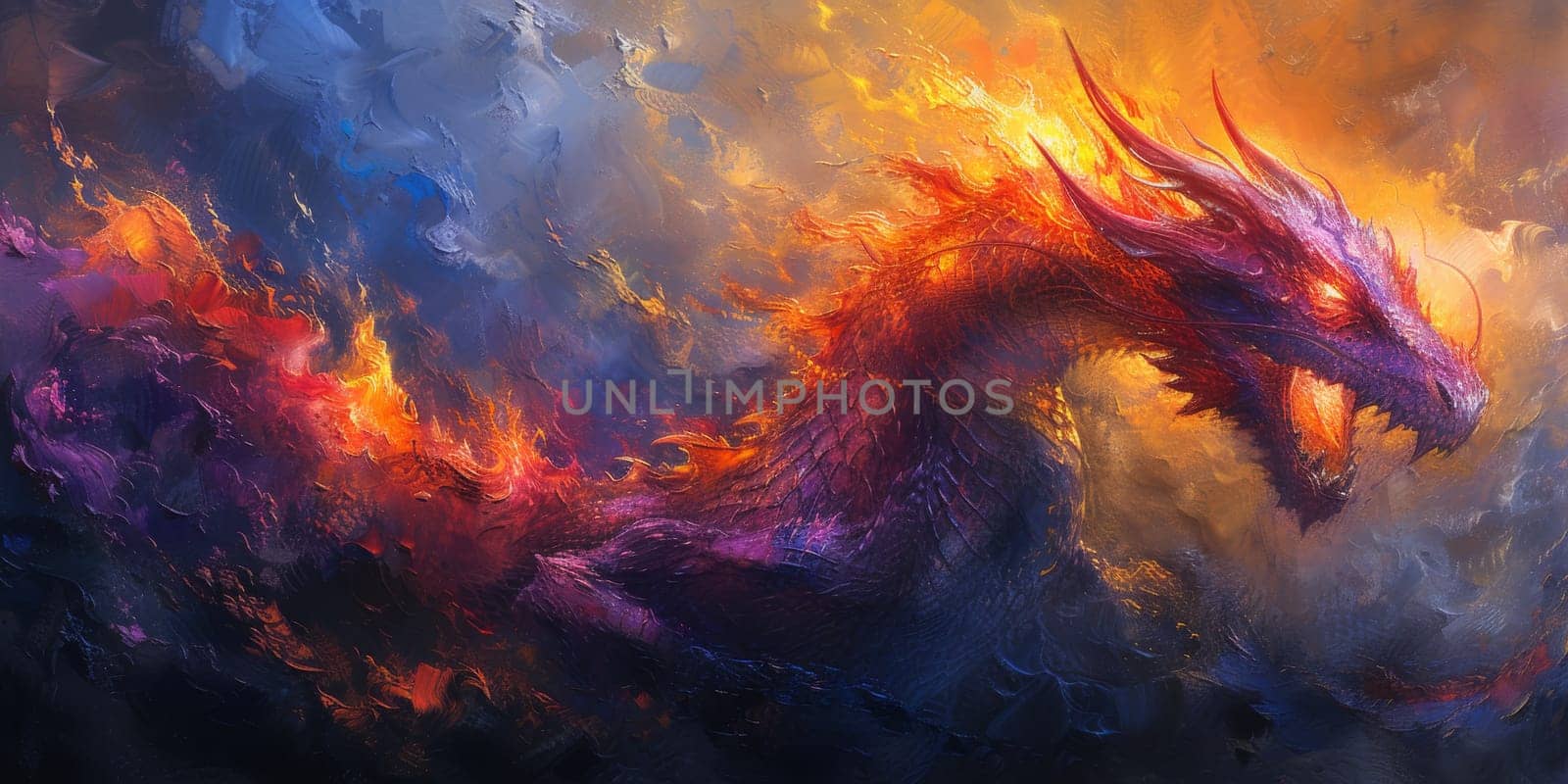 Chinese New Year dragon watercolor background. by Benzoix