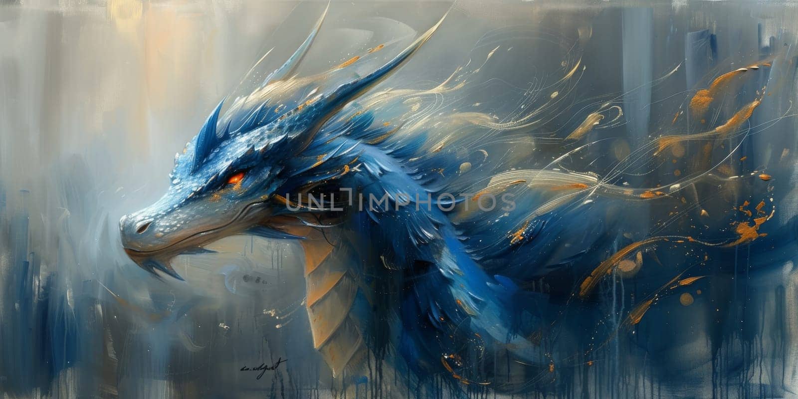 Chinese New Year dragon watercolor background. by Benzoix