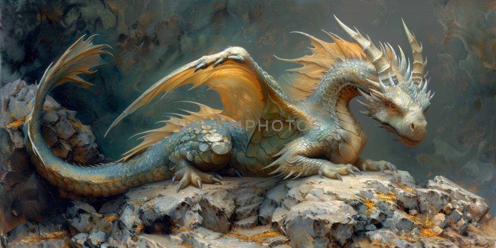 Chinese New Year dragon watercolor background. by Benzoix