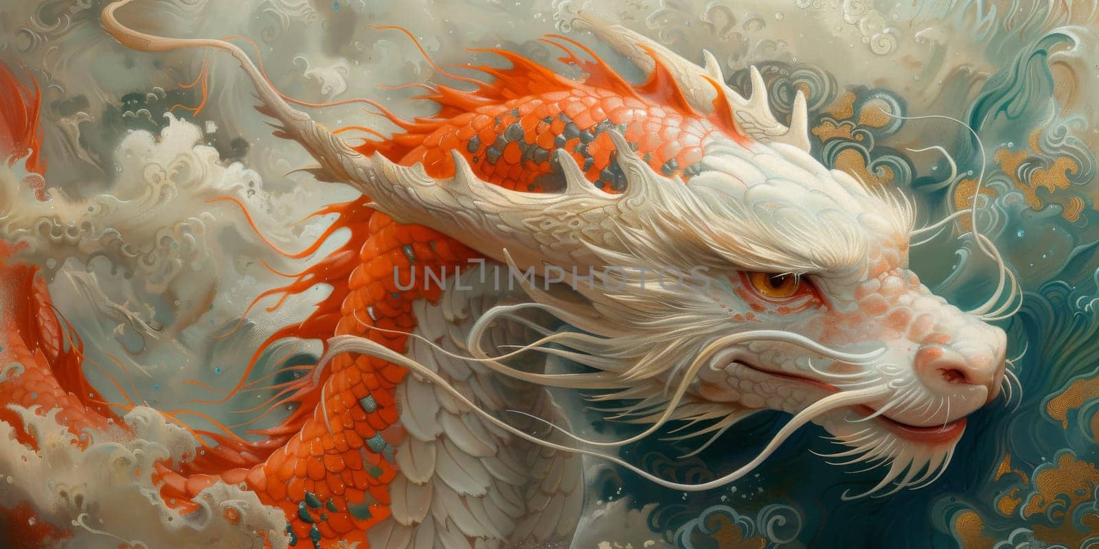 Chinese New Year dragon watercolor background