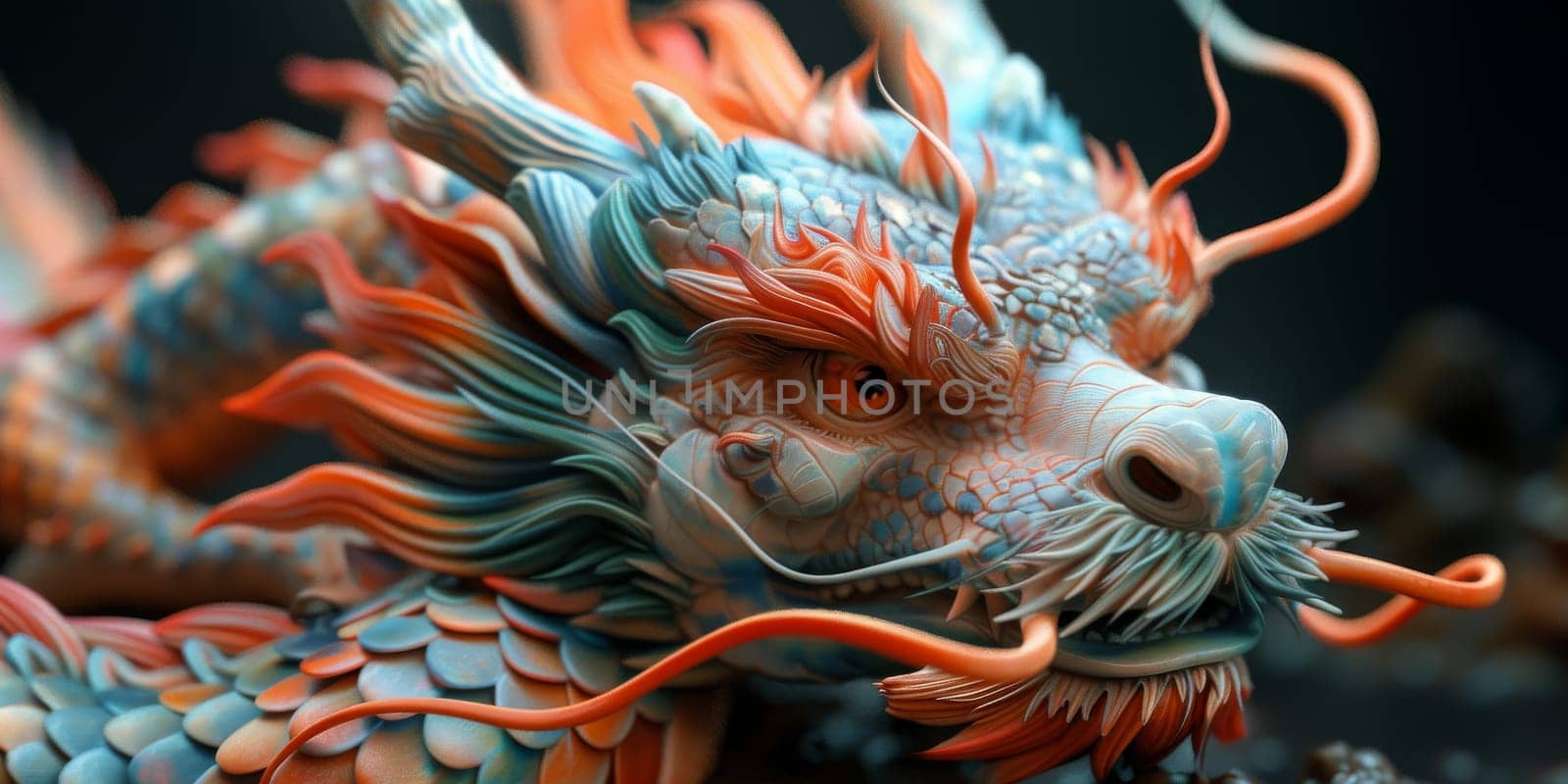 Chinese New Year dragon watercolor background. by Benzoix