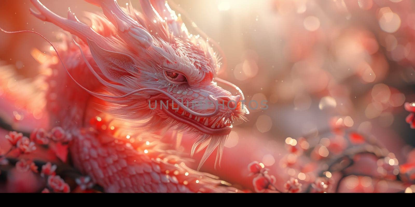 Chinese New Year dragon watercolor background