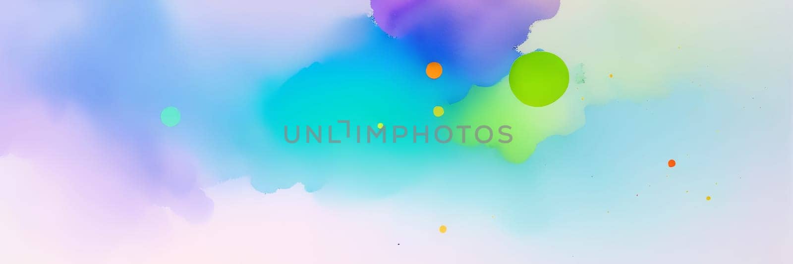 Abstract watercolor background in rainbow colors. Generative AI. by Annu1tochka