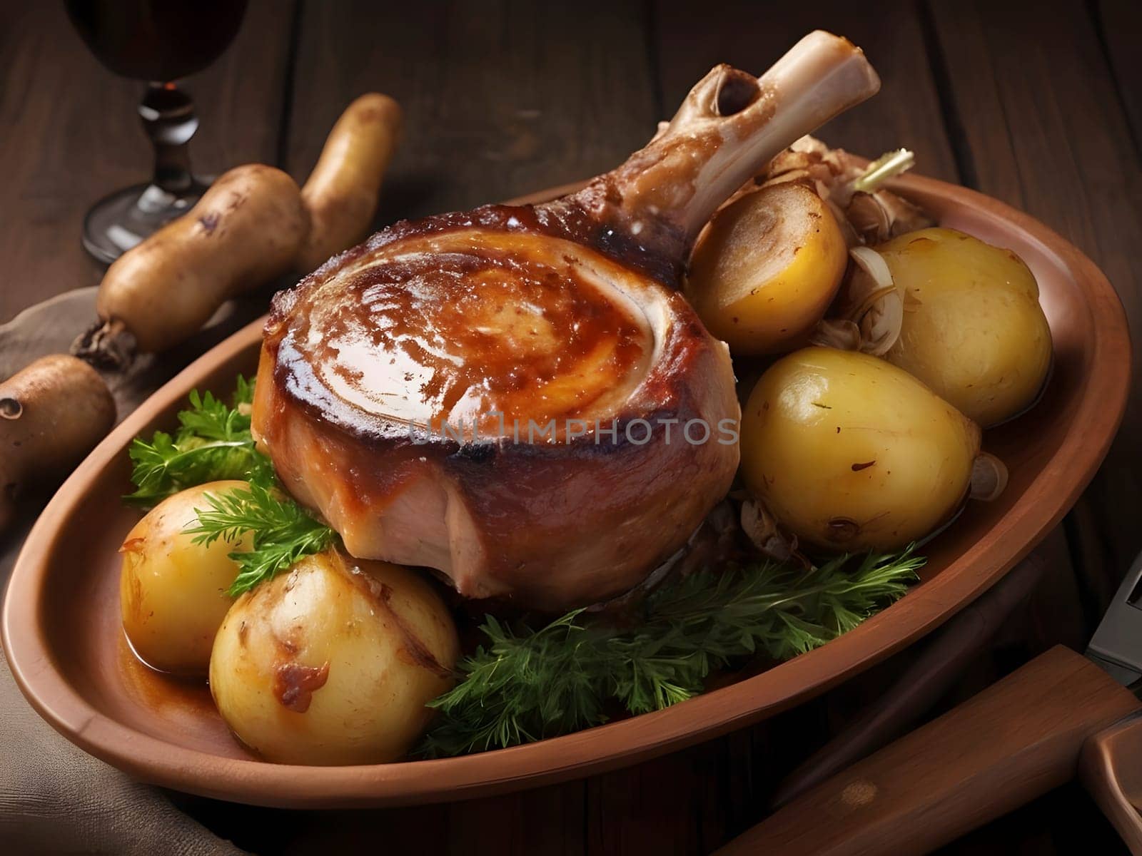 Succulent Haxe Delight: Savoring Baked or Grilled Pork Shank Perfection.