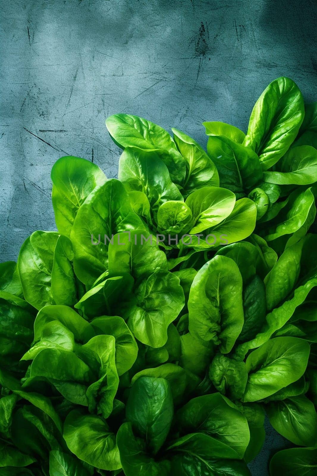 Fresh green basil leaves on textured background