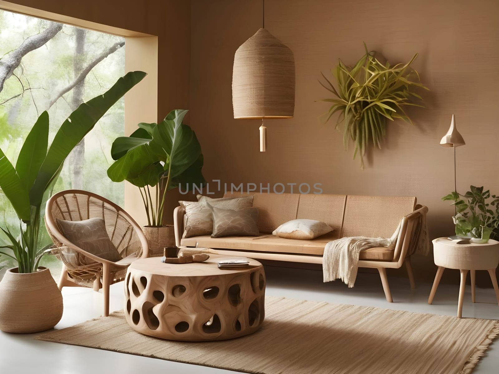 Sustainable Sanctuaries. Ecologists Showcasing Nature-Inspired Elements in Home Design by mailos