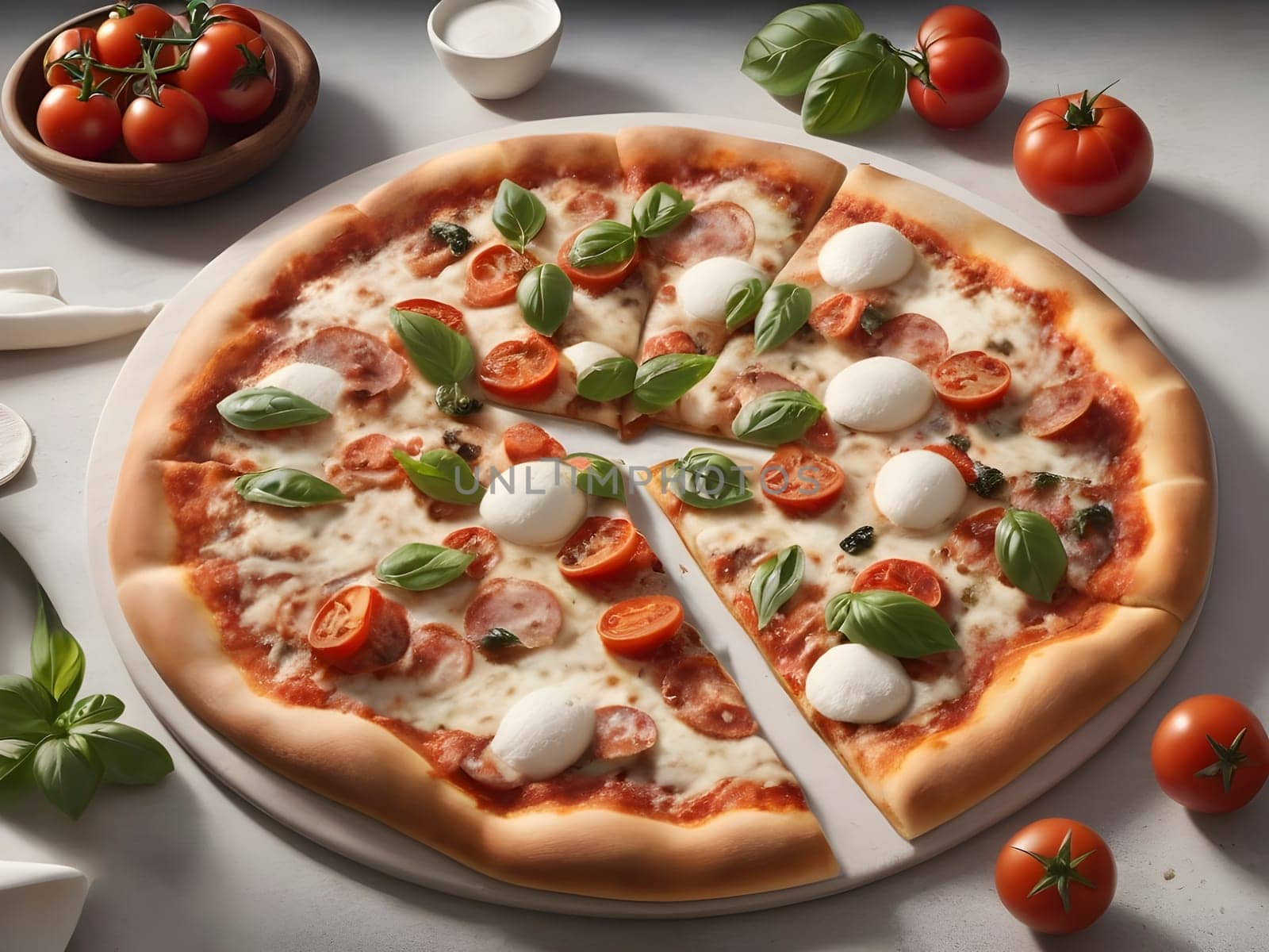 Olive Infusion Delight: Classic Pizzas Bursting with Tomato, Mozzarella, and Basil.