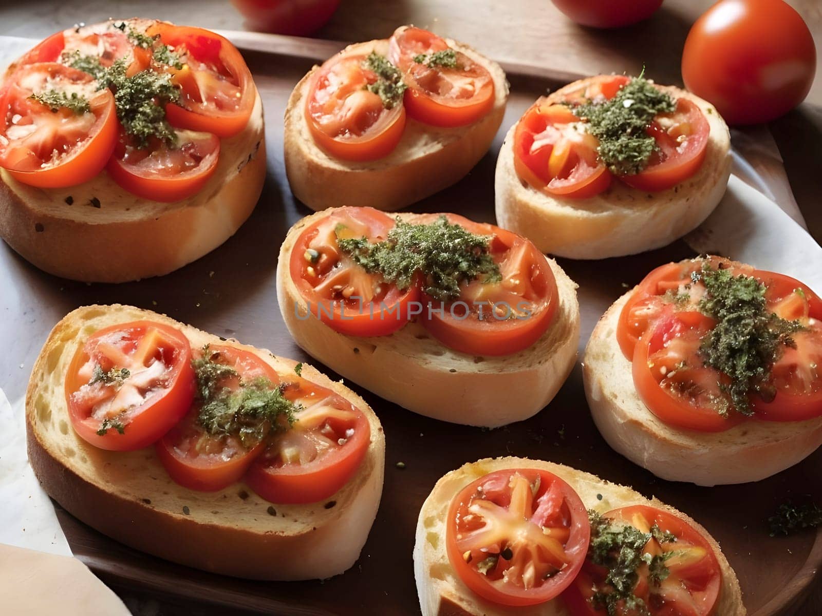 Rusks with Fresh Tomatoes, Olive Oil, and Oregano.