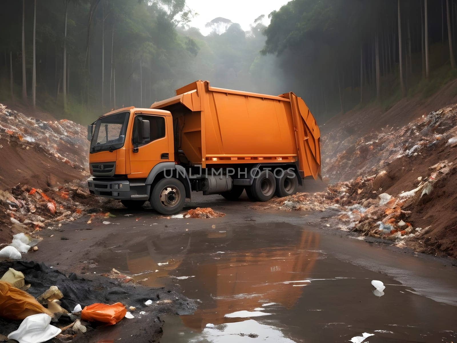 Contrasting Realities. A Thought-Provoking Image of Human Waste and Nature.