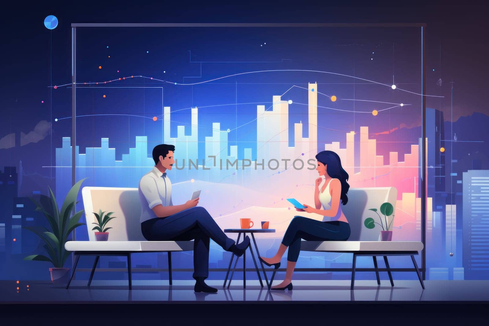 business meeting in conference room, Background Concept, . Mockup, generative AI.