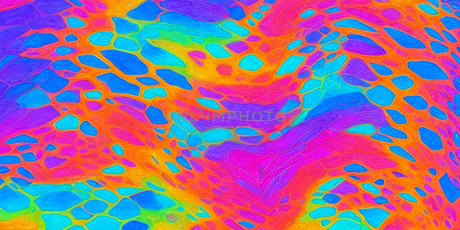 Abstract texture, Pattern art with intricate, flowing shapes and vibrant colors. Generative AI.