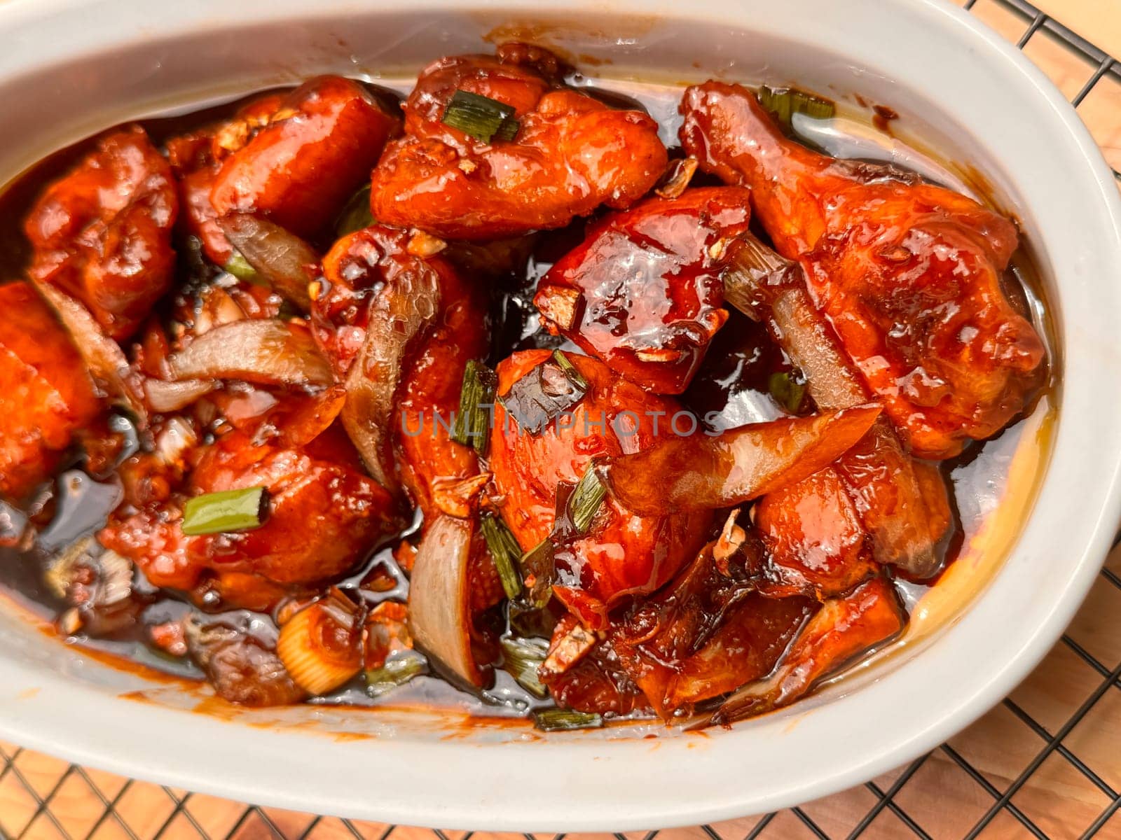 Fried Chicken in Buttery Sweet Soy Sauce asian chinese fusion dish, home made cooking