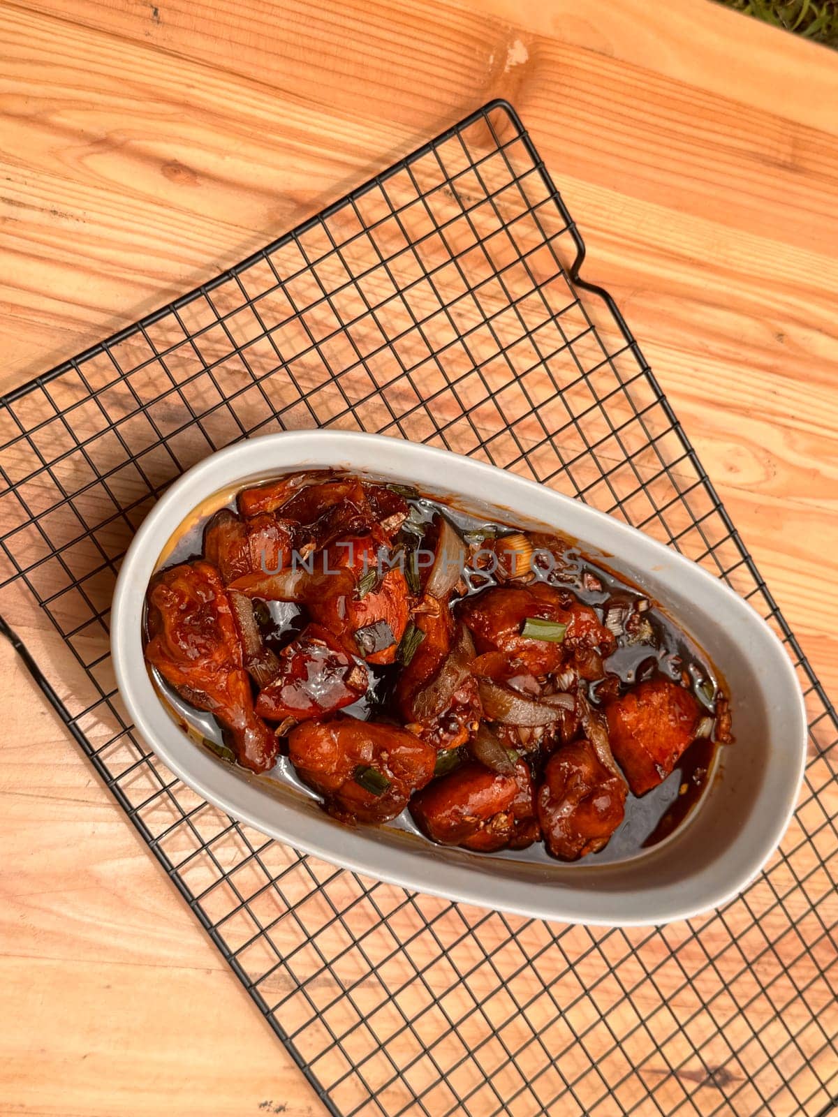 Fried Chicken in Buttery Sweet Soy Sauce asian chinese fusion dish, home made cooking
