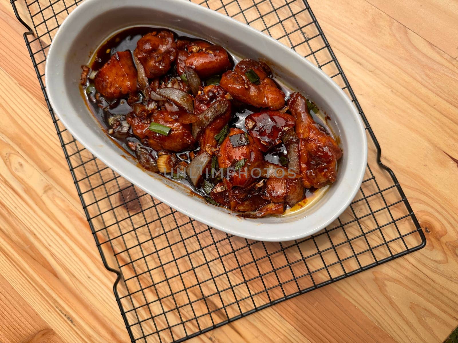 Fried Chicken in Buttery Sweet Soy Sauce asian chinese fusion dish, home made cooking