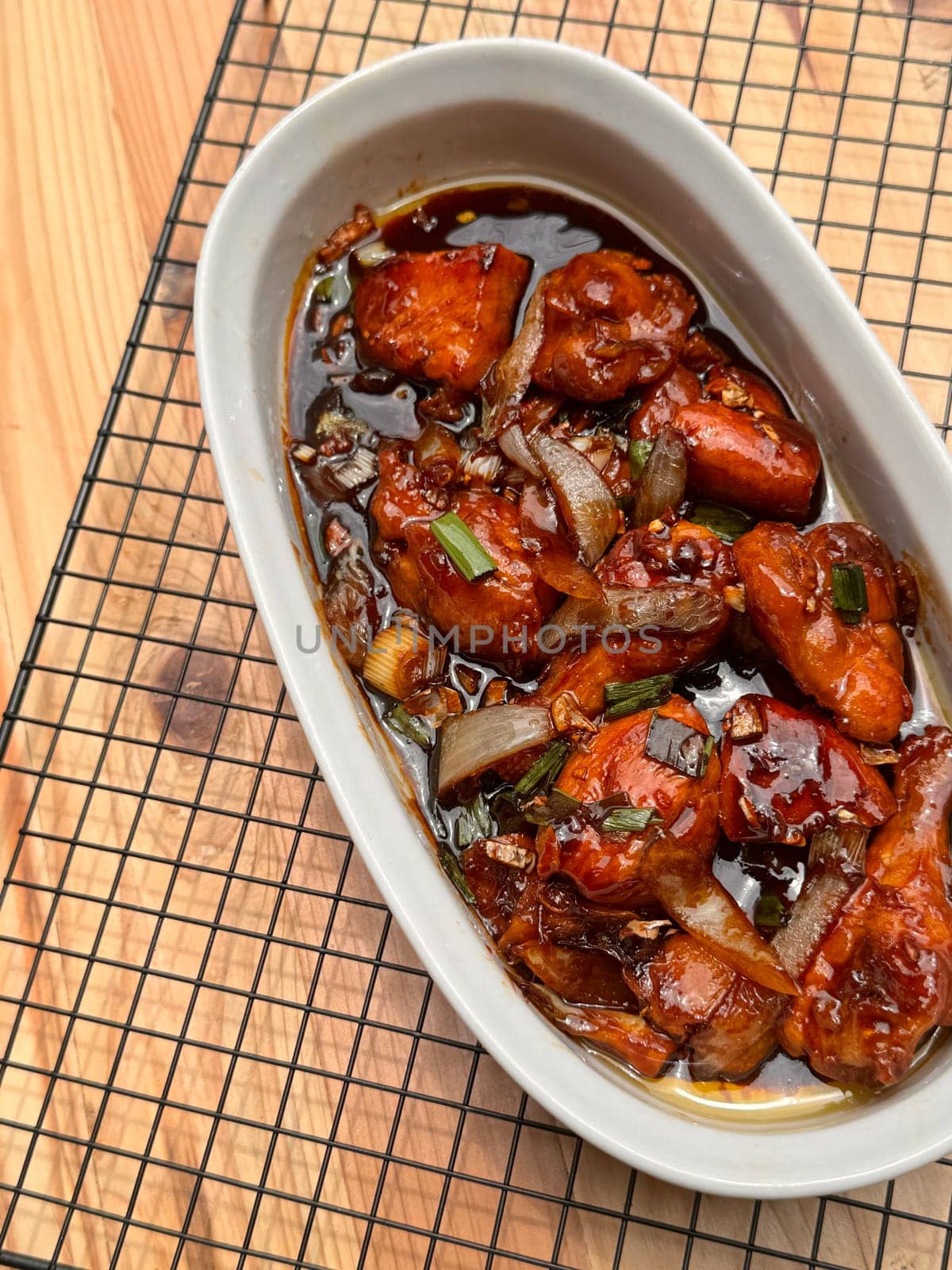 Fried Chicken in Buttery Sweet Soy Sauce asian chinese fusion dish, home made cooking