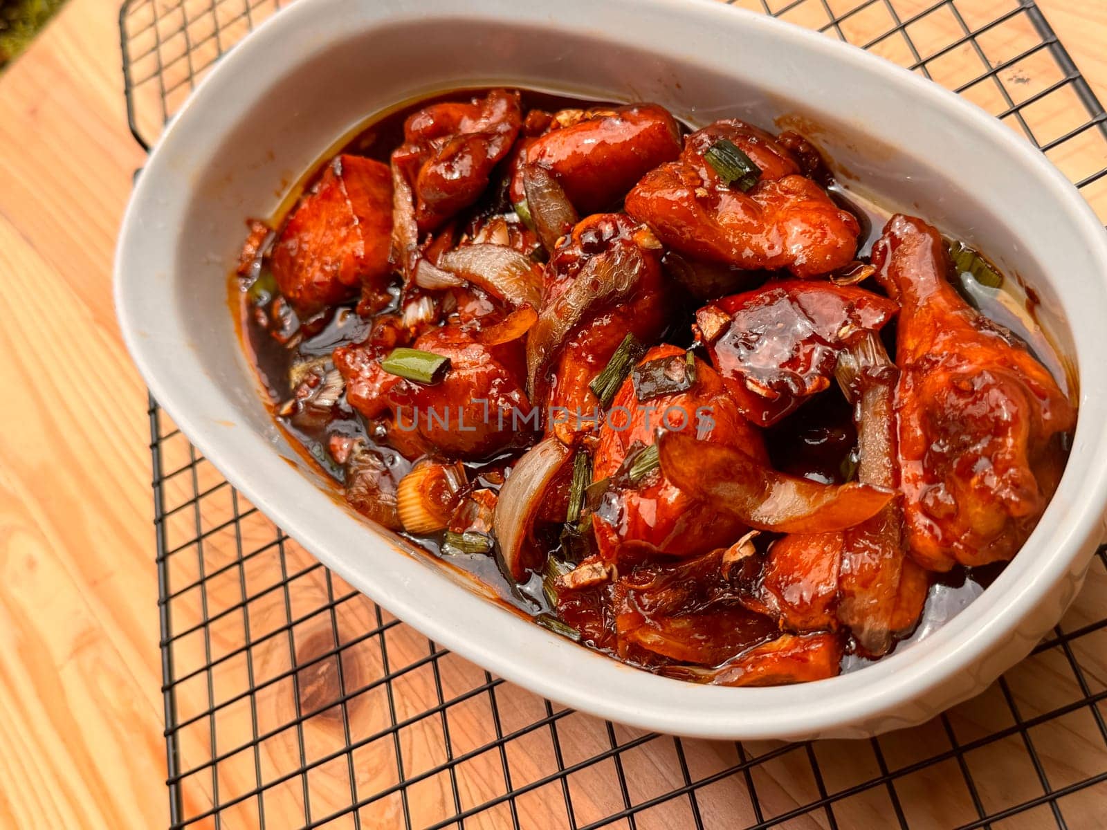 Fried Chicken in Buttery Sweet Soy Sauce asian chinese fusion dish, home made cooking
