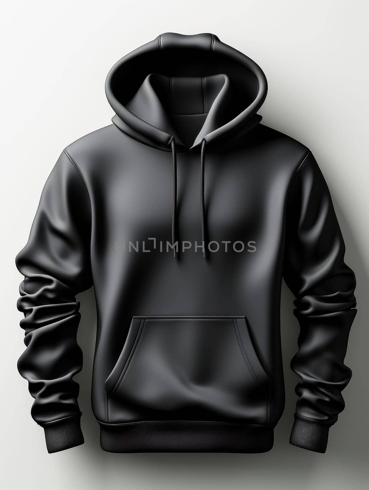 sweater with copy space on white background. Hoodie mockup. Illustration. Generative AI.