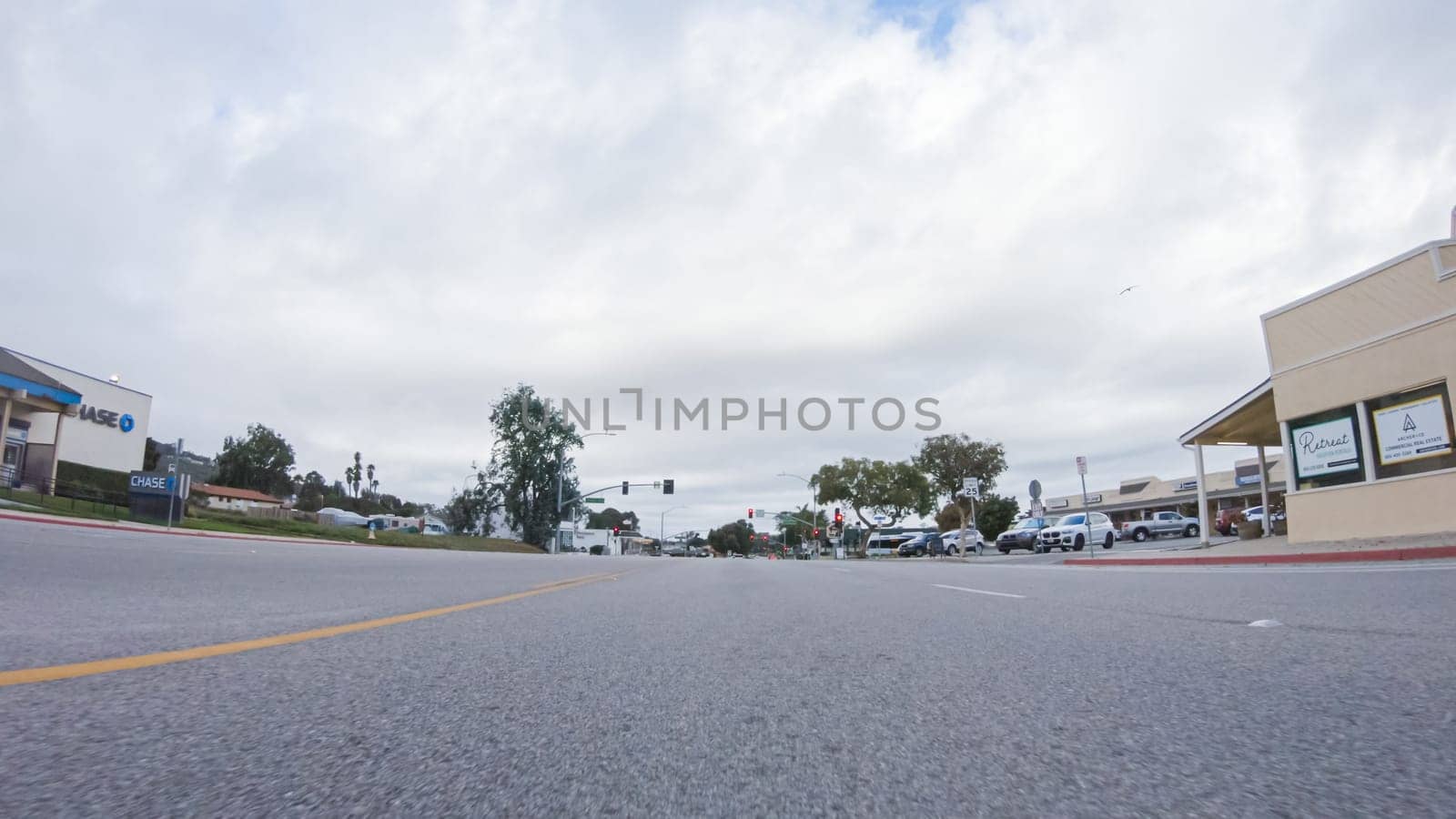Navigating Morro Bay Streets on Cloudy Winter Day by arinahabich