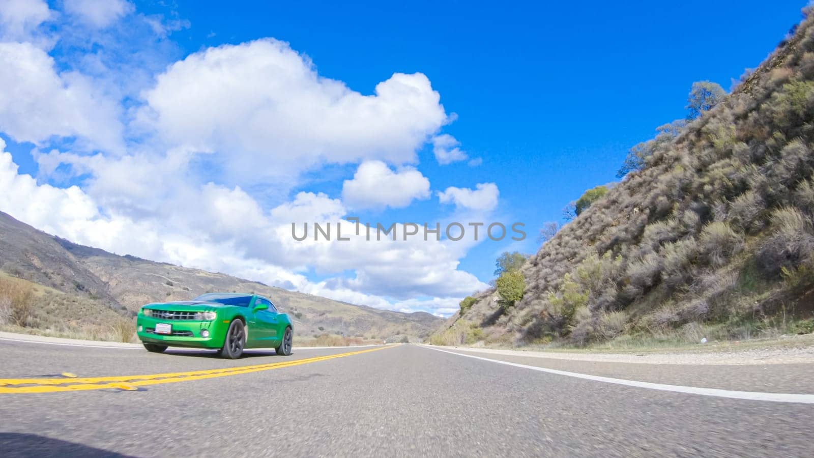 Driving Under Sunny Skies on Cuyama Highway Scenery by arinahabich