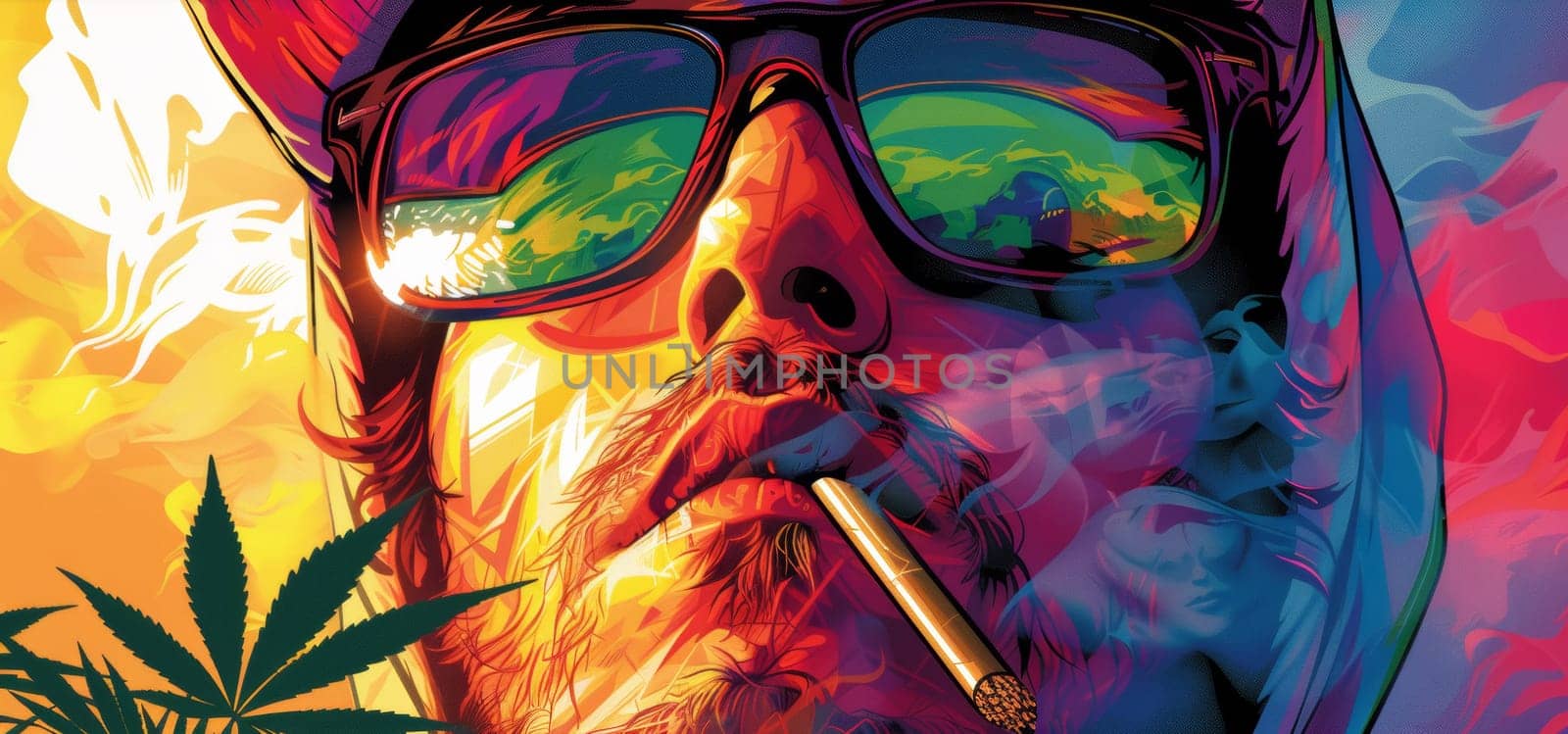 A man with sunglasses and a cigarette in his mouth, AI by starush