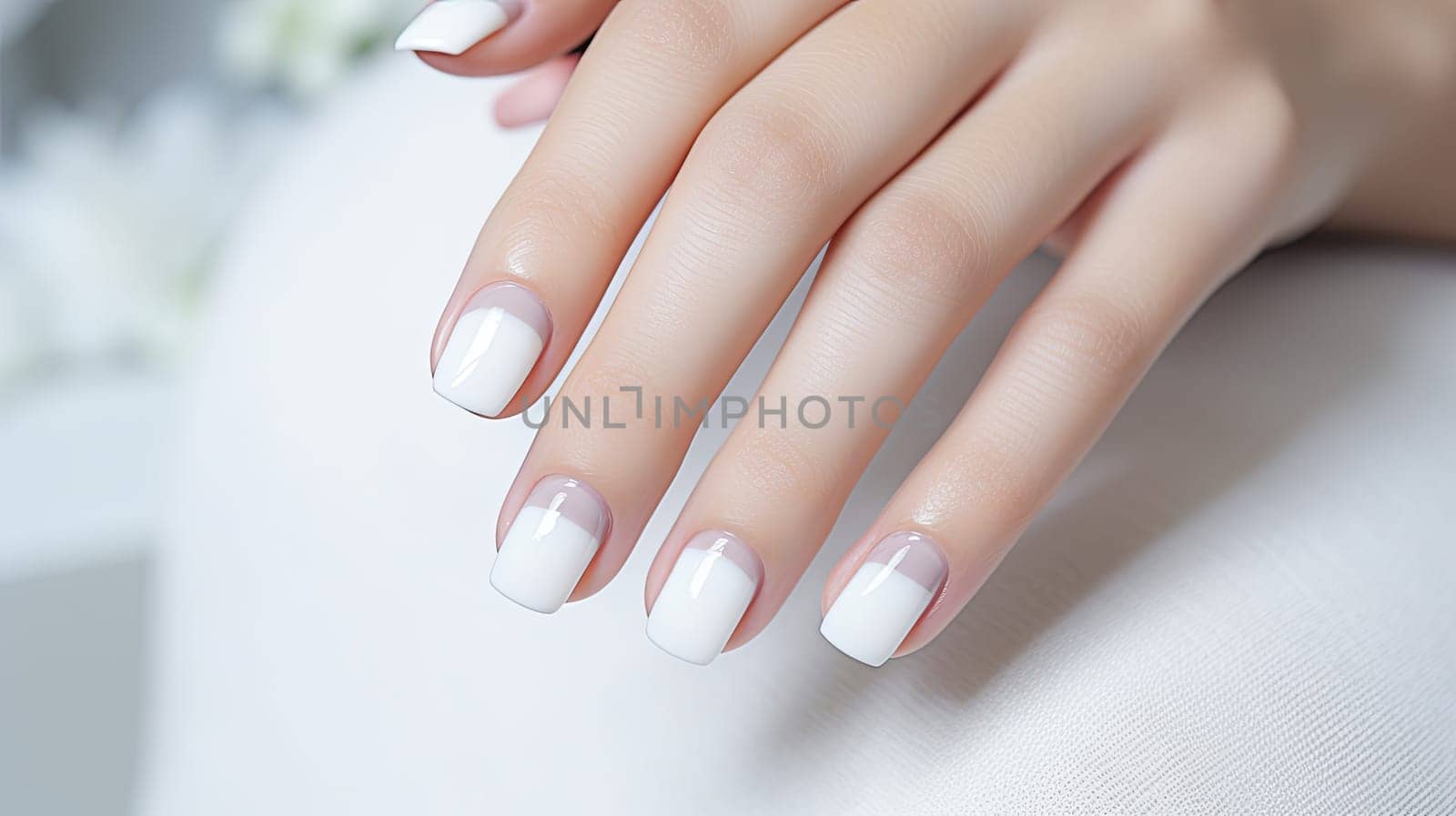 Beautiful nude manicure. Nail design. Manicure with gel polish. of the hands by AnatoliiFoto