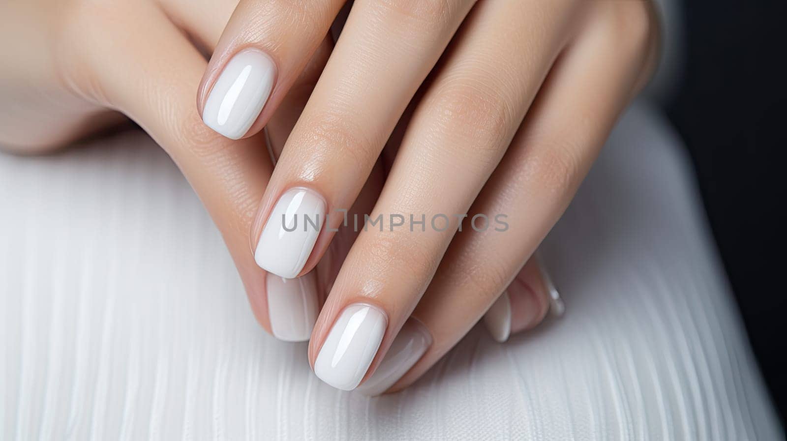 Beautiful nude manicure. Nail design. Manicure with gel polish. of the hands by AnatoliiFoto