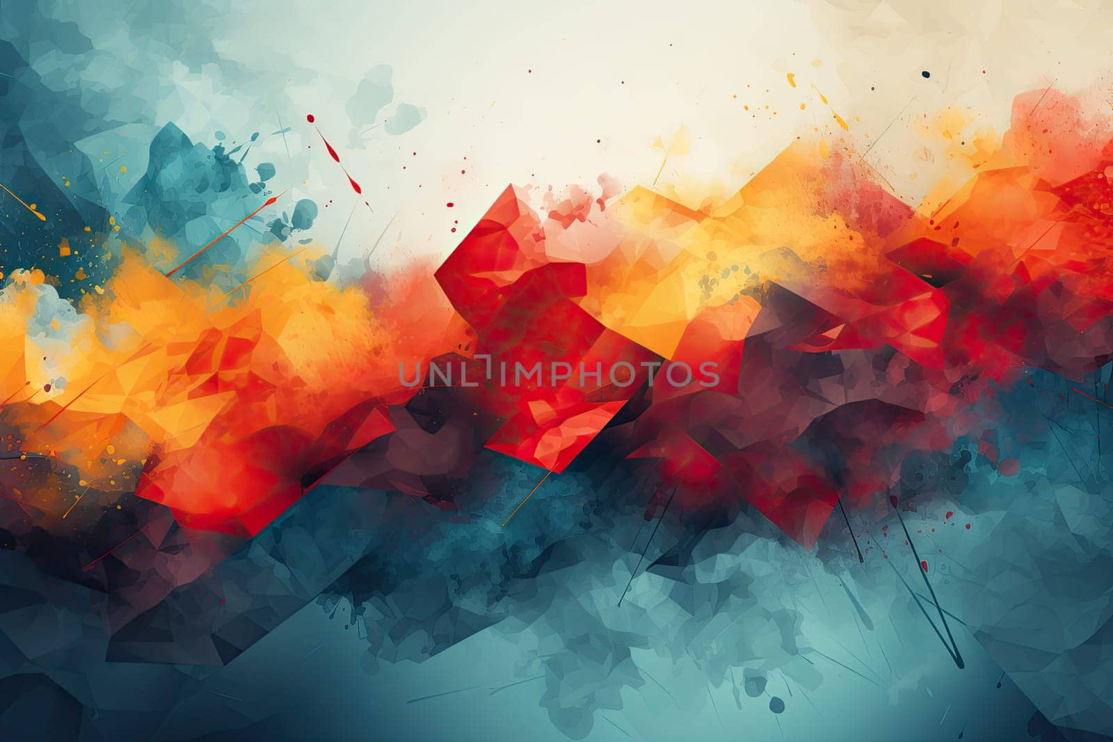 Bright, multicolored abstraction techniques using various methods, background, Illustration for cover, interior design, AI generative.